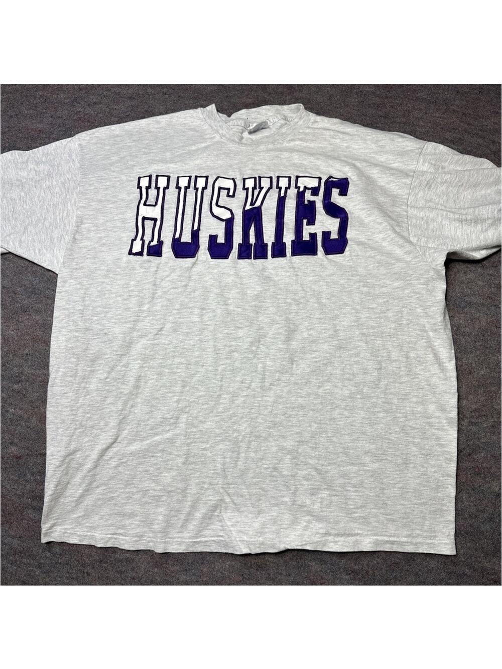 Vintage 90s University of Washington Huskies Mens XXL Go Dawgs Gray T Shirt